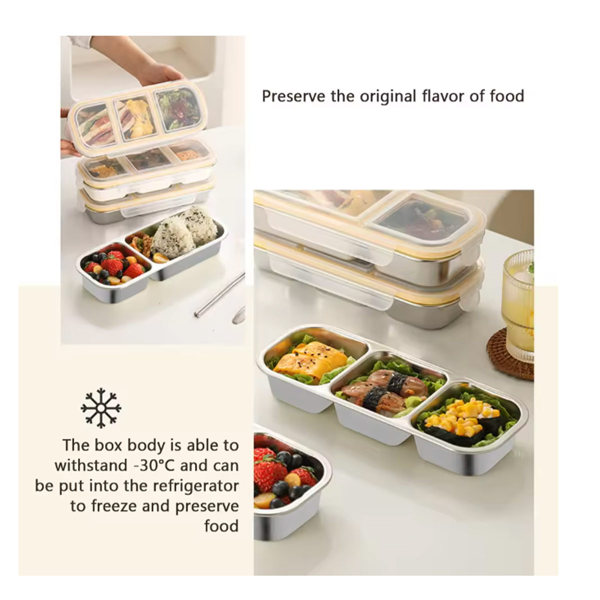 Kotak Makan Bento 3 Komparteme - Food Snacks For Weight Loss ulasan dan harga